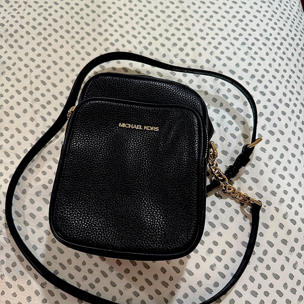 Michael Kors Flight Black North south chain crossbody bag